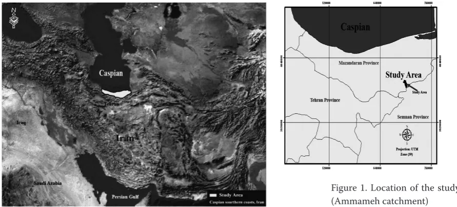 Figure 1. Location of the study area (Ammameh catchment)