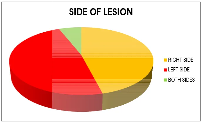 Figure 8: Side of the Lesion among MCA LesionsFigure 8: Side of the Lesion among 