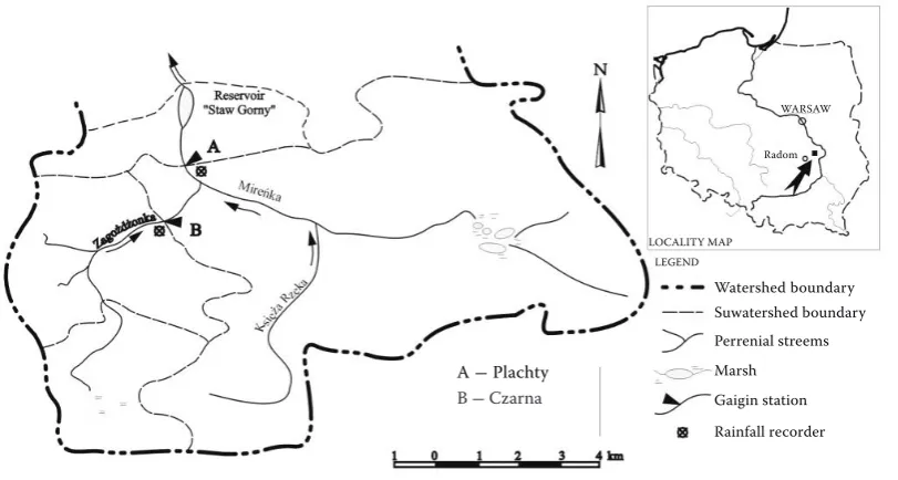 Figure 2. View of the stream gauge station at Płachty (the photo is looking downstream)