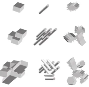 Figure 1.14: Primary particles and aggregates with different geometry [41] 