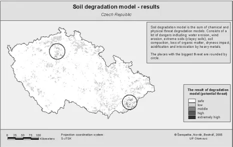 Figure 4. Total soil degradation model (combination of degradation factors)