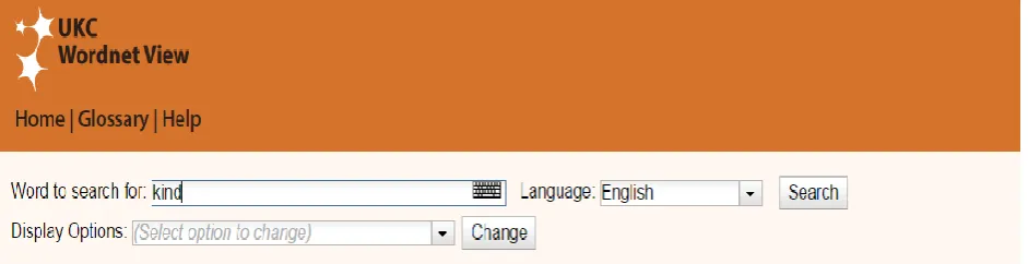 Figure 5.1 UKC WordNet View Application User Interface