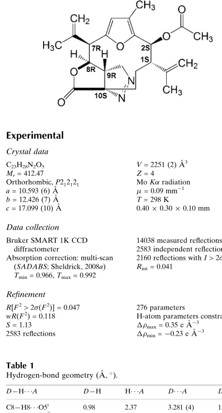 Table 1Hydrogen-bond geometry (A˚ , �).