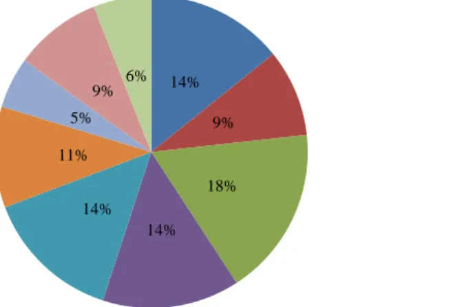 Figure 9. Overall Percentages of the Nine Kolb Learning Styles.