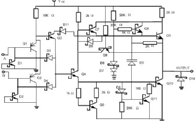 Figure 11 shows one gate in 74ALS00A quad 2-input NAND gate parallel-connected pnpbases