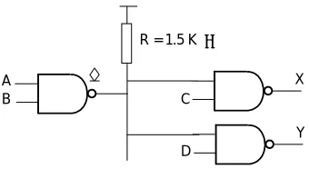 FIG. 13: Open-drain CMOS NAND gate driving a load 