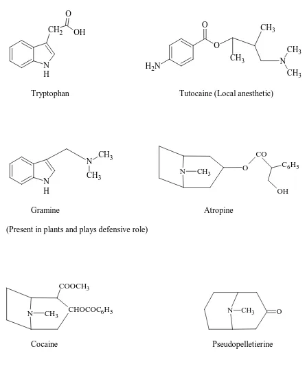 Fig 1: Compounds synthesized by Mannich reaction (Agarwal. O. P., 2008) 