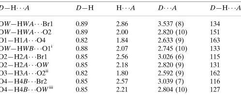 Table 1Hydrogen-bond geometry (A˚ , �).