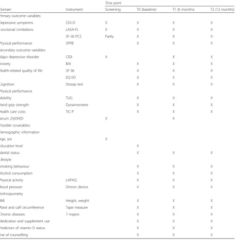 Table 4 Assessed domains, instruments and their time points in the D-Vitaal study