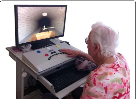 Figure 2 Exercise example from the cognitive exerciseprogram: a participant training selective attention.