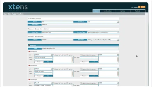 Figure 4 Interface to deﬁne new data types. The new data type is highly conﬁgurable thanks to both pre-deﬁned and custom attributes.