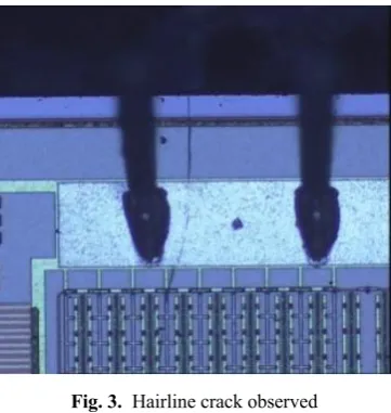 Fig. 3. Hairline crack observed 