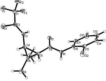 Figure 1The molecular structure of the title compound, drawn with 30% probability ellipsoids