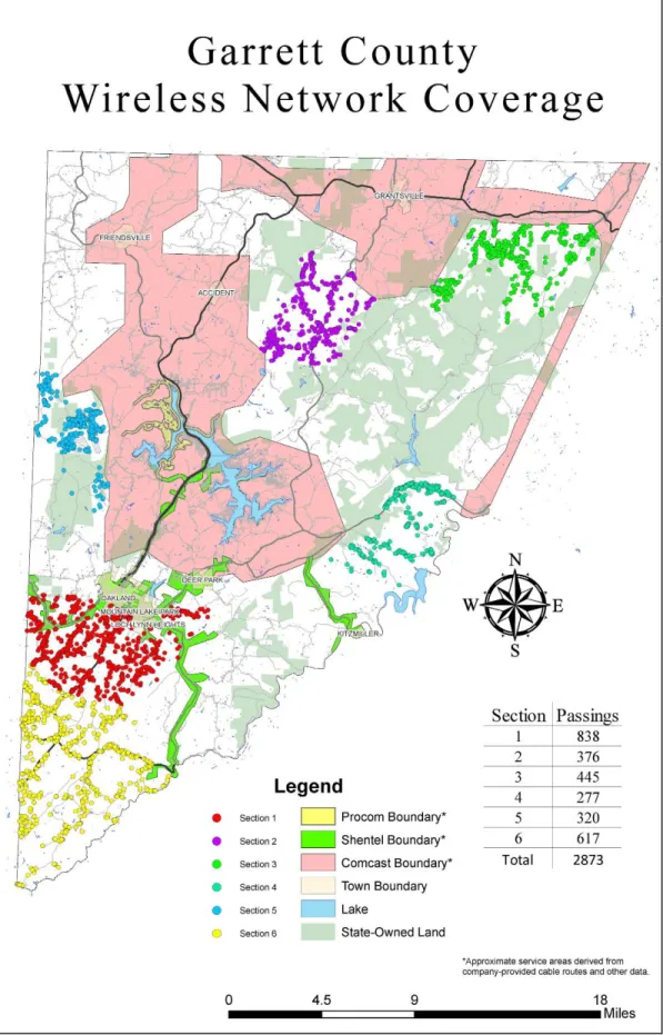 Figure 3: Map of Proposed TV White Spaces (TVWS) Network Coverage Areas 