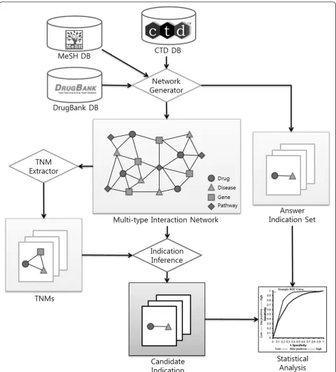 Figure 4 Overall workflow of TNMCA. TNMCA consists of four modules; Network Generator, TNM Extractor, Indication Inference and Statistical Analysis.