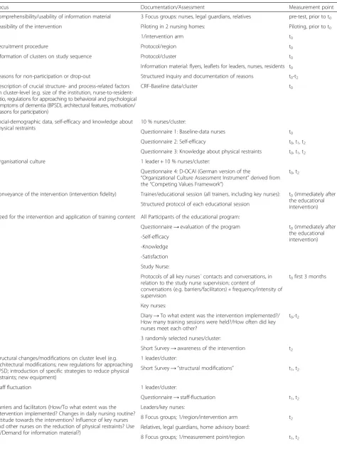 Table 2 Process evaluation