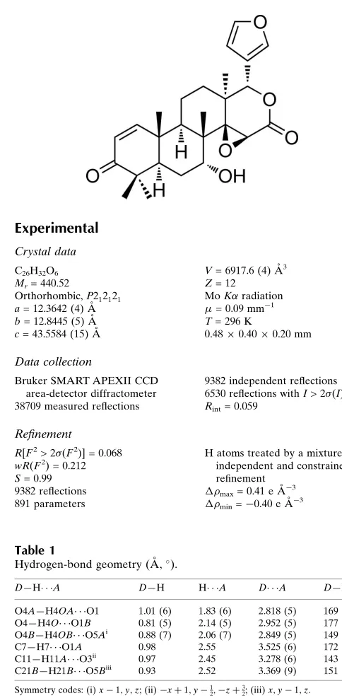 Table 1Hydrogen-bond geometry (A˚ , �).