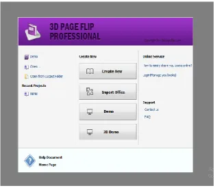 Fig. 1.  The first step is to open a professional 3D page flip application, and it will reveal the display as above