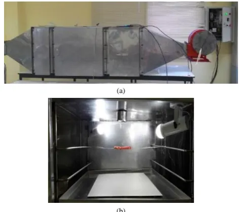 Figure 2  (a) The fully functioned dryer (b) camera and lighting 
