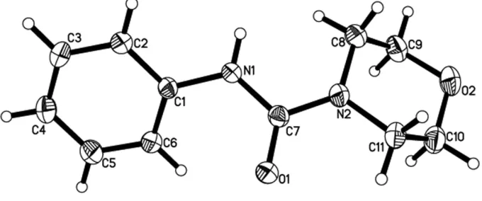 Figure 1Molecular structure of the title molecule. Displacement ellipsoids are drawn at the 30% probability level