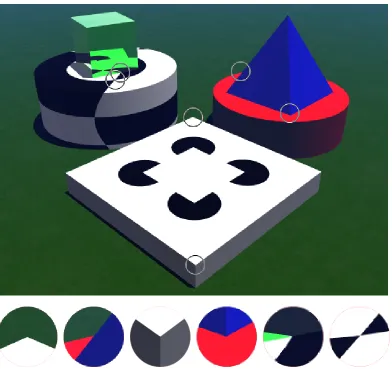 Figure 2.5: An image illustrating many of the different possible types of junctions. Fromleft to right, these are the typical L, T, Y, followed by a concave Y, A reﬂective X, and aclear X