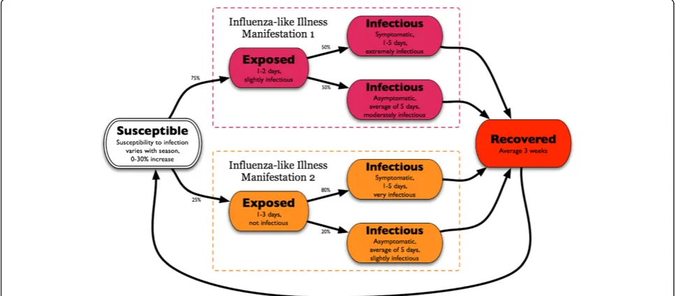 Figure 1 Finite state machine representation allows for a flexible representation of a disease process