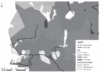Fig. 7 Proposals for two new forest roads