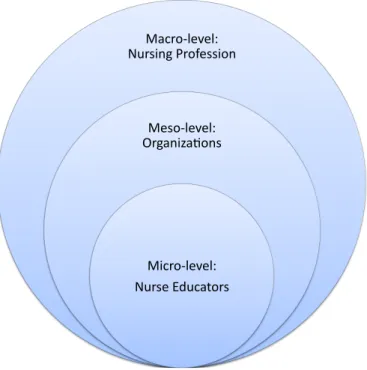 Figure 1.  The micro-, meso-, and macro- levels of simulation in nursing. 