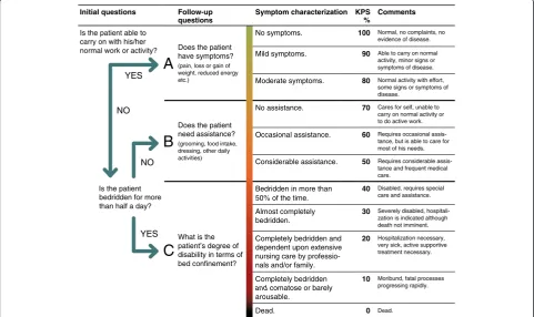 Figure 1 Proposed algorithm system for the evaluation of the Karnofsky performance status