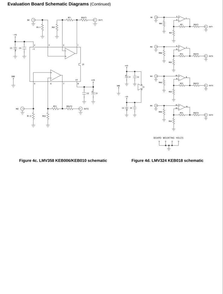 Figure 4c. LMV358 KEB006/KEB010 schematic       Figure 4d. LMV324 KEB018 schematic