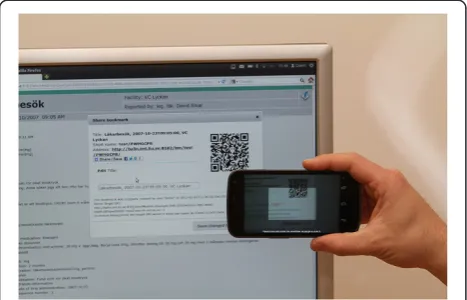 Figure 4 Bookmark sharing. Using QR barcodes is one way ofsharing EHR bookmark links to camera-equipped devices.
