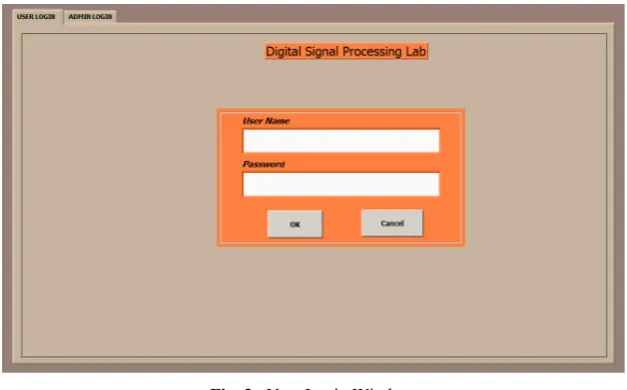 Fig. 3. User Interface for Remote DSP Laboratory 