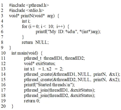 Figure 3, there is an example of a multithreaded program. 