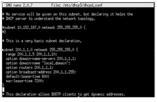 Fig. 15. Configure dhcp.conf 