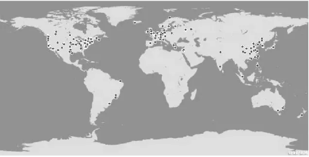 Figure 1.1 Planetlab map of member organizations (as of 2/2005) 