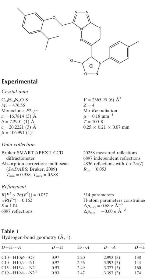 Table 1Hydrogen-bond geometry (A˚ , �).