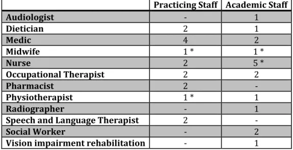 Table 4.2: Current role or professional background of interview  respondents 