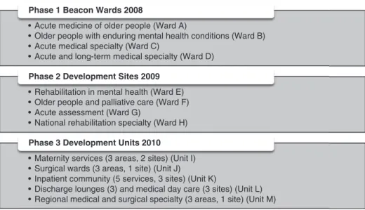 Figure 1. Phases and clinical settings involved in the Leadership in Compassionate Care (LCC) Programme.