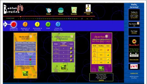 Figure 1 BostonBreathes patient home page.