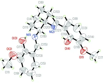 Figure 1The molecular structure of the title compound, showing 50% probability displacement ellipsoids