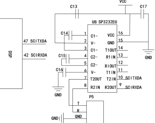 Fig. 5. Circuit schematic of the communication unit 