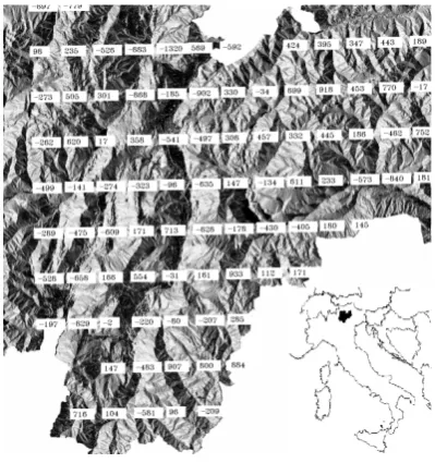 Fig. 1.Fig. 1.Differences between the model elevation at LAMI gridpoints and the true elevation taken from a 10 m resolution DEM.Differences between the model elevation at LAMI gridpoints and the true elevation taken from a 10 m resolution DEM.