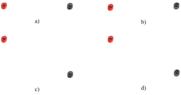 Fig. 5. Test scenarios depending on the 2D line and 3D plane of the sockets: a) Scenario 1; b) Scenario 2; c) Scenario 3; d) Scenario 4