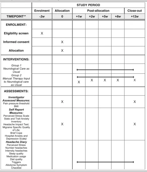Table 4 Project Flow Manual Therapy for Chronic Migraine