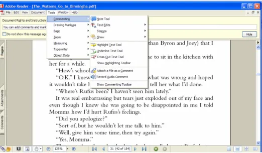 Figure 4.1  e-Book Tools Menu 