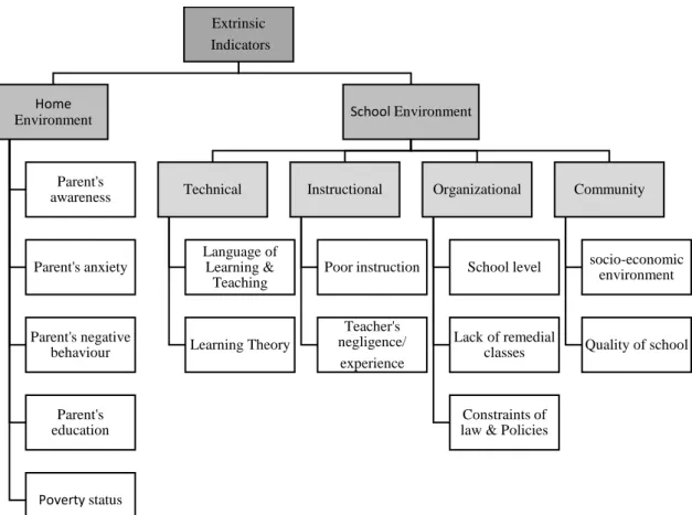 Figure 2.4 Extrinsic Indicators of Language-based Learning Disabilities 