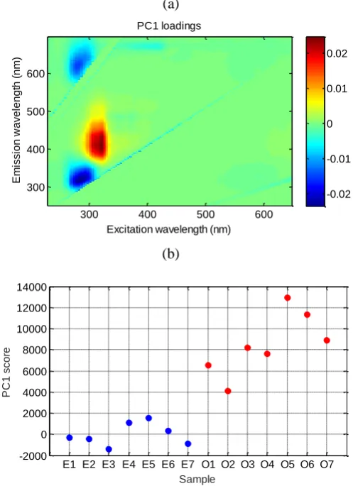 Figure 3 (a)  PC1 loadings obtained from PCA on 