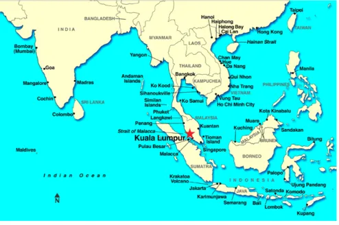 Figure 9: Kuala Lumpur in Malaysia Map.
