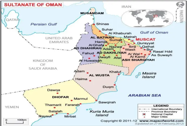 Figure 4.1 Map of Oman 