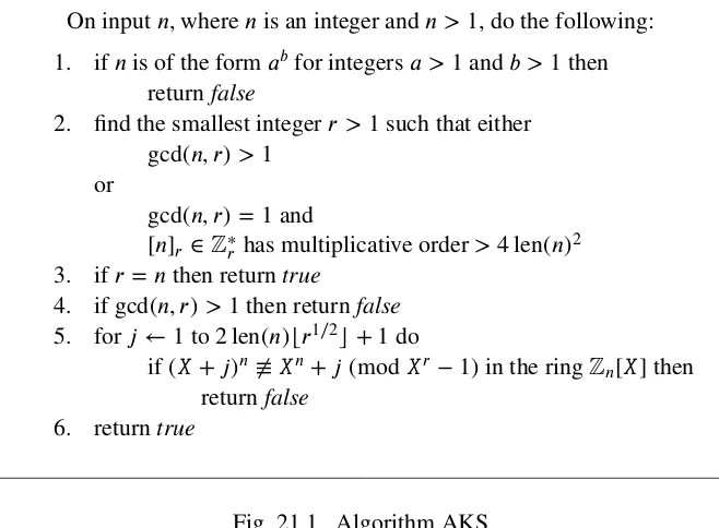 Fig. 21.1. Algorithm AKS